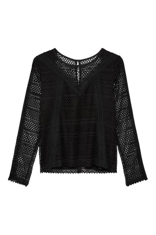 Top en dentelle - Noir