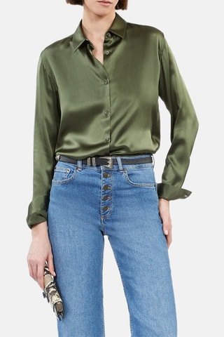 Chemisier en soie - Kaki
