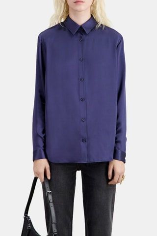 Chemisier en soie - Bleu marine