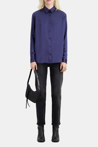 Chemisier en soie - Bleu marine