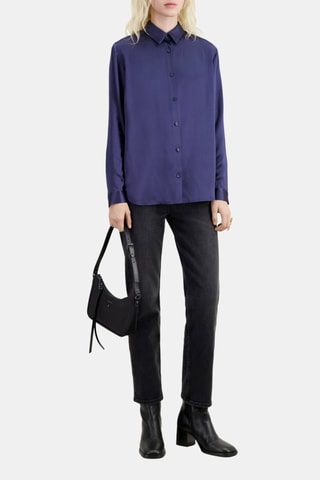 Chemisier en soie - Bleu marine