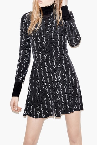 Robe chemise en soie - Noir