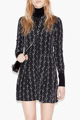 Robe chemise en soie - Noir