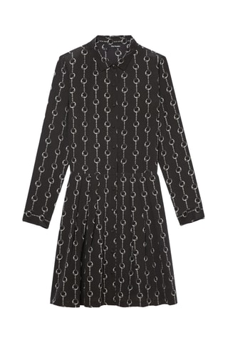 Robe chemise en soie - Noir