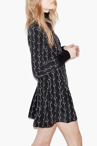 Robe chemise en soie - Noir
