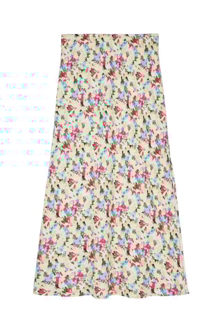 Jupe longue en lin taille haute - Jaune