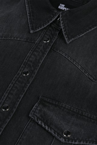 Chemisier court en jean - Noir