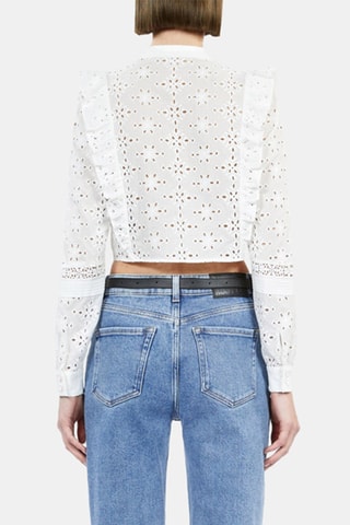 Chemisier en broderie anglaise - Blanc