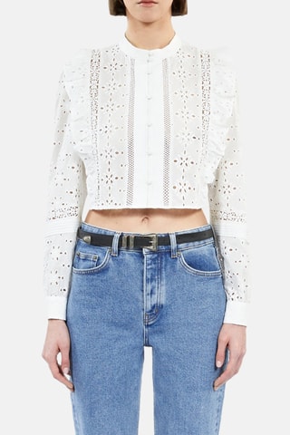 Chemisier en broderie anglaise - Blanc