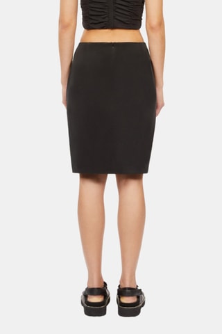 Jupe portefeuille en soie - Noir