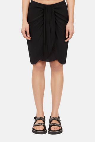 Jupe portefeuille en soie - Noir