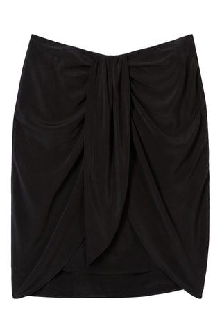 Jupe portefeuille en soie - Noir