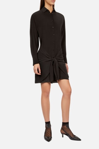 Robe chemise en soie - Noir