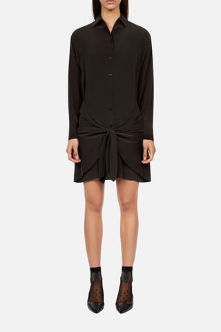 Robe chemise en soie - Noir