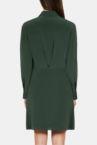 Robe chemise en soie - Vert foncé