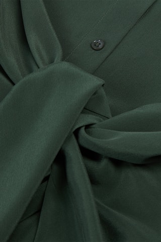 Robe chemise en soie - Vert foncé