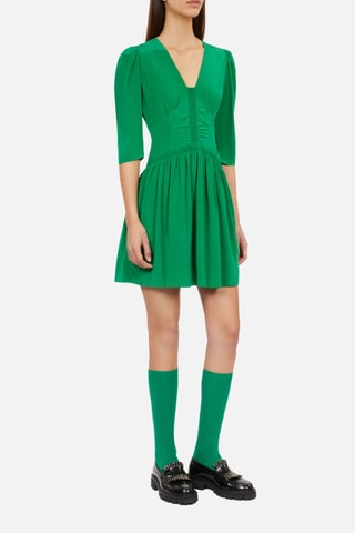 Robe patineuse en soie - Vert