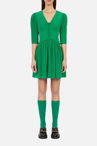 Robe patineuse en soie - Vert