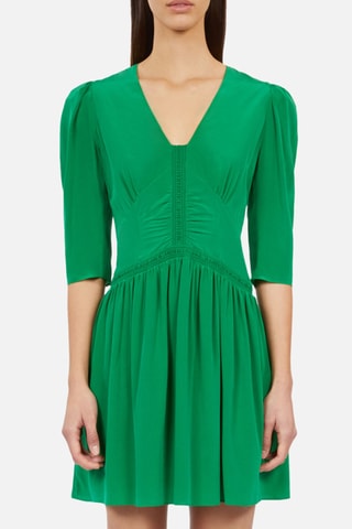 Robe patineuse en soie - Vert