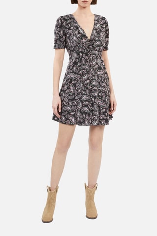 Robe chemise en soie - Noir