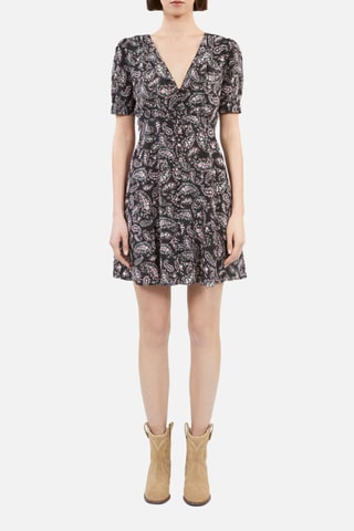 Robe chemise en soie - Noir