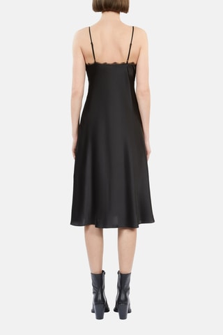 Robe midi en soie - Noir