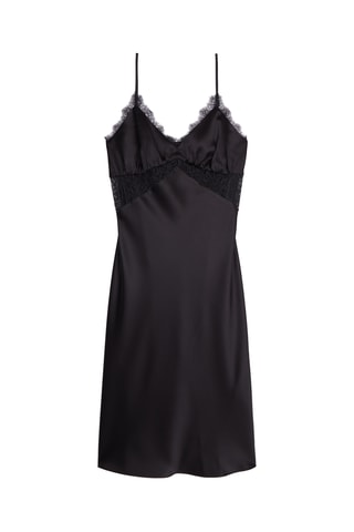 Robe midi en soie - Noir