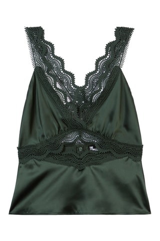 Top en soie sans manches - Vert foncé