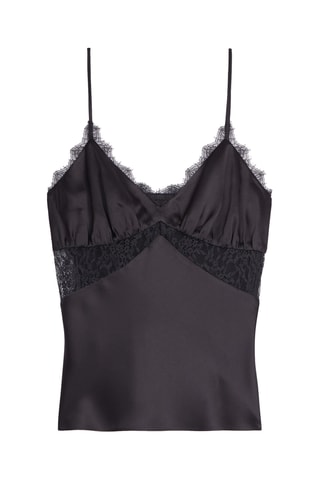 Caraco en soie - Noir