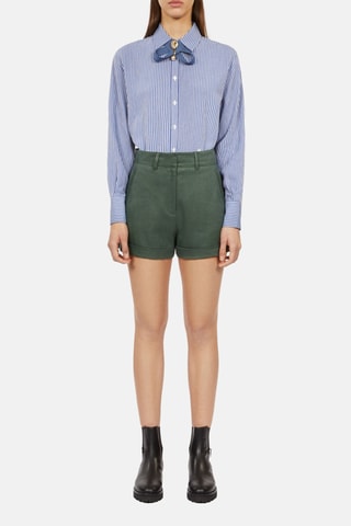 Short en lin - Vert foncé