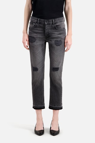 Jean droit 7/8 - Gris