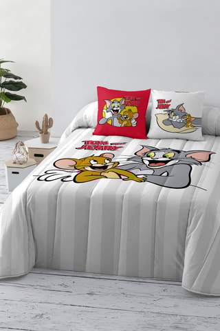Couvre-lit Tom et Jerry - Gris et blanc