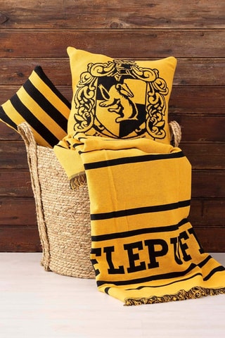 Couverture Poufsouffle Harry Potter en coton biologique - Jaune  et noir
