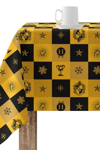 Biologisch Katoenen Tafelzeil met Afwerking van Hars Huffelpuf Harry Potter - Geel en zwart