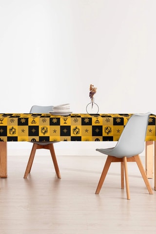 Biologisch Katoenen Tafelzeil met Afwerking van Hars Huffelpuf Harry Potter - Geel en zwart