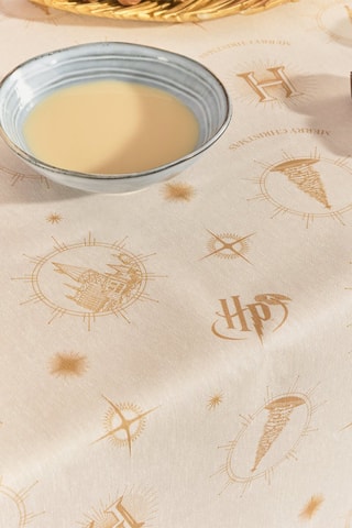 Biologisch Katoenen Tafelzeil met Afwerking van Hars Harry Potter - Beige en goudkleurig
