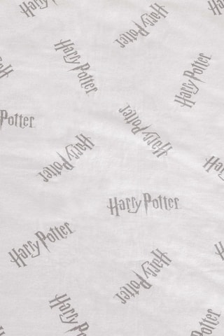 Drap-housse  en flanelle de coton 175 fils/cm² Harry Potter - Blanc et gris
