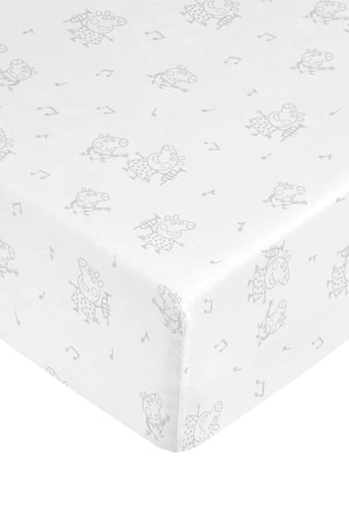 Drap housse Peppa Pig - Blanc et gris