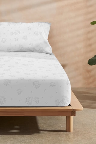 Drap housse Peppa Pig - Blanc et gris