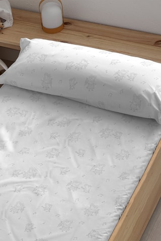 Drap housse Peppa Pig - Blanc et gris