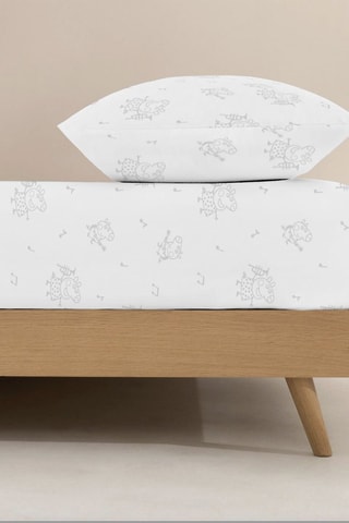 Drap housse Peppa Pig - Blanc et gris