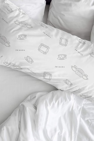 Taie d'oreiller Friends - Blanc et gris