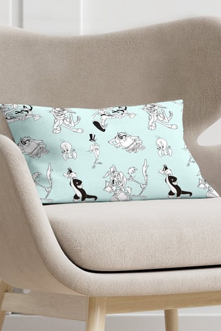 Taie d'oreiller en coton Looney Tunes - Turquoise