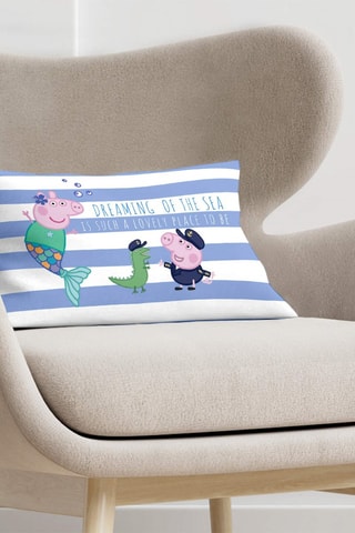 Taie d'oreiller en coton Peppa Pig - Bleu 