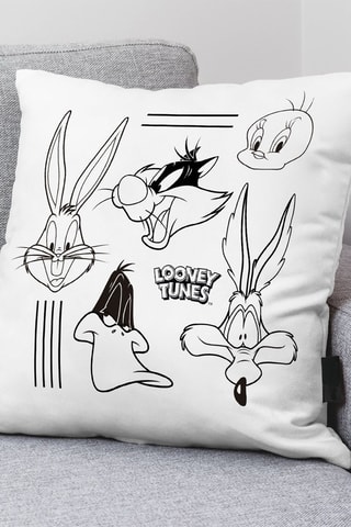 Taie d'oreiller en coton Looney Tunes - Blanc