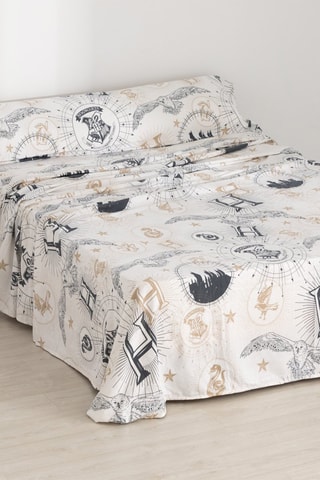 Parure de draps Harry Potter - Blanc et bleu foncé