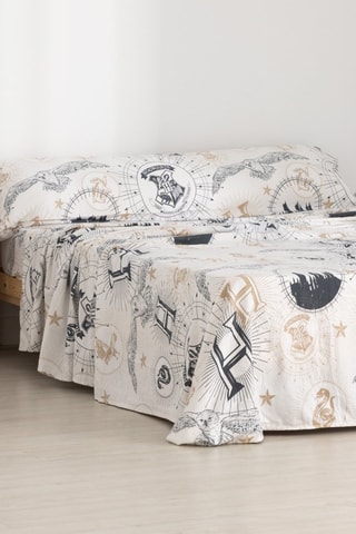 Parure de draps Harry Potter - Blanc et bleu foncé