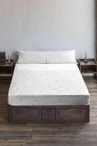 Parure de draps Harry Potter en coton - 175 fils/cm²  - Blanc et gris