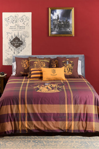 Katoenen Dekbedovertrek 175 Draad/cm² Gryffindor Harry Potter - Rood en Geel