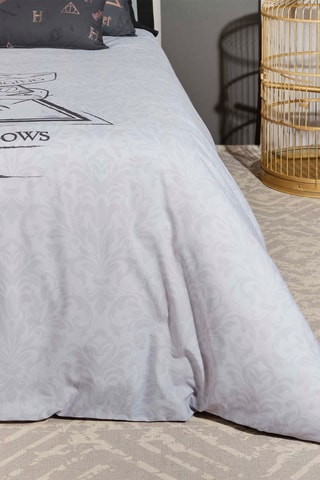 Housse de couette en coton 175 fils/cm² Les Reliques de la Mort Harry Potter - Blanc et noir